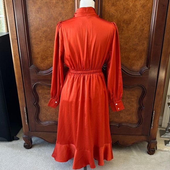 Chicwish Rust Faux Wrap Ruffle Dress - Picture 4 of 10